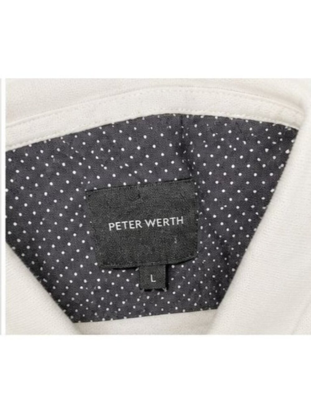 Peter Werth London Men’s White Polo Shirt Bee Pattern Embroidered Size L - Picture 3 of 6